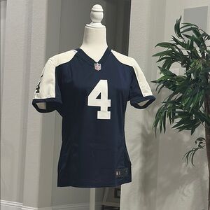 Nike Blue and White Fitted Short Sleeve Jersey